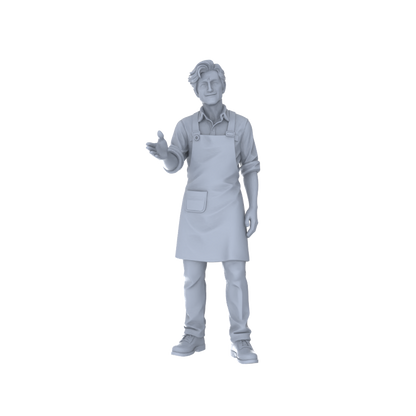 Yao's Studio LYTR197  Unpainted Miniature 6-Piece Set - Service Personnel Figures to Build Immersive Street Scenes Miniatures Diorama Resin Figures