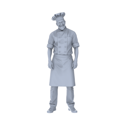 Yao's Studio LYTR198  Unpainted Miniature 4-Piece Set - Food Service Staff Models for Lifelike Diorama Projects Miniatures Diorama Resin Figures