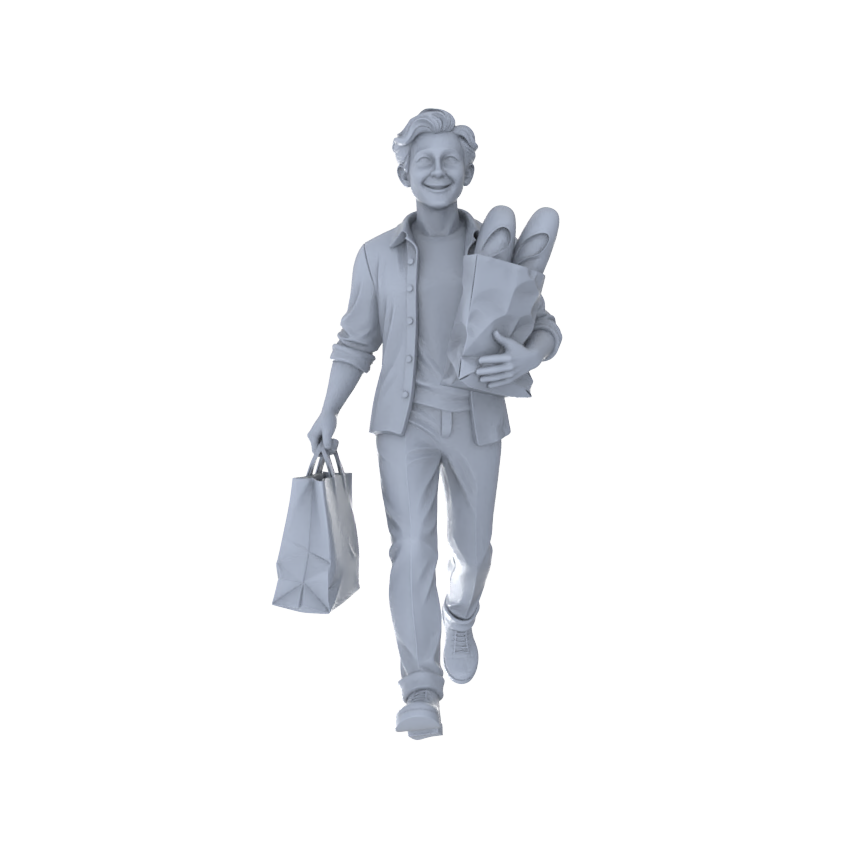 Yao's Studio LYTR202 Unpainted Miniature 6-Piece Set - Urban Diverse People Scene Figures for Diorama & Painting Miniatures Diorama Resin Figures
