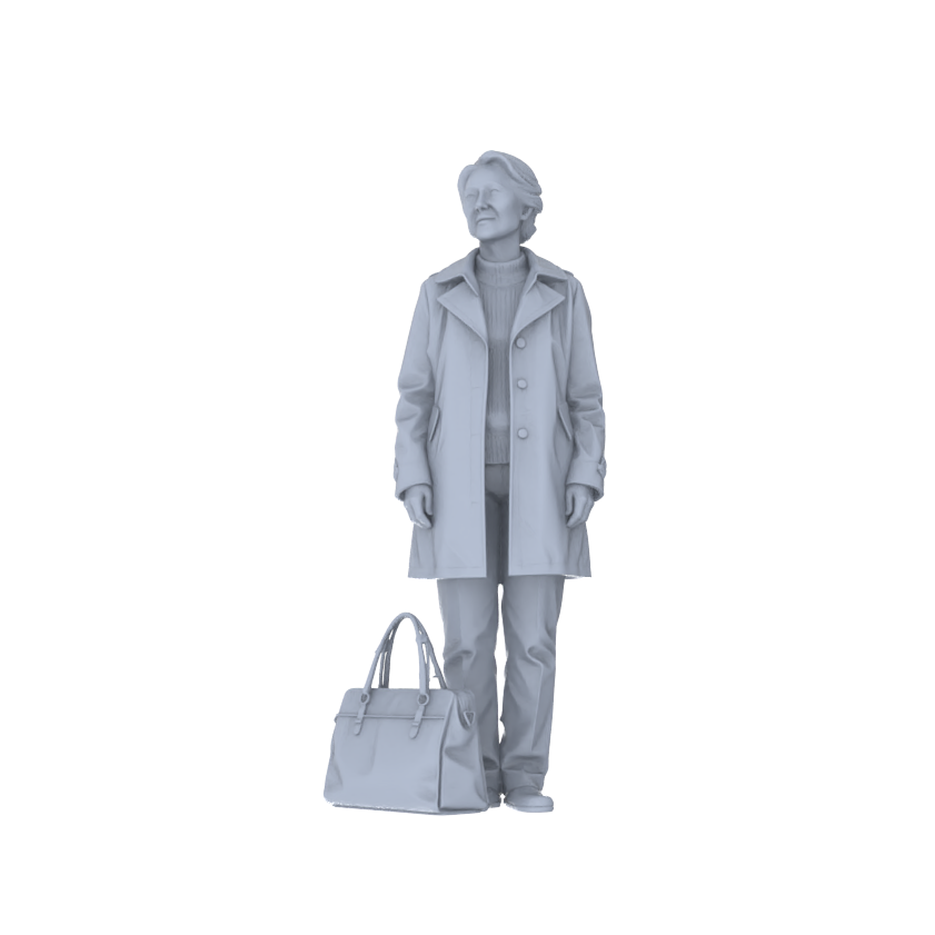 Yao's Studio LYTR185  Elderly Waiting at Station Resin Miniature Model 5-Figure Set, Unpainted Waiting Figures, DIY Painting Scene Decoration Miniatures Diorama Resin Figures