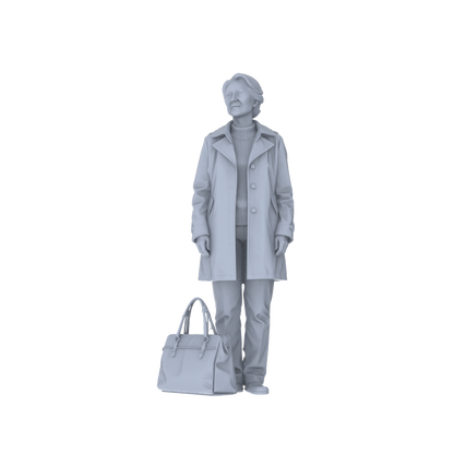 Yao's Studio LYTR185  Elderly Waiting at Station Resin Miniature Model 5-Figure Set, Unpainted Waiting Figures, DIY Painting Scene Decoration Miniatures Diorama Resin Figures