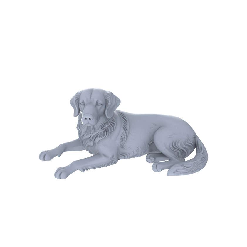 Yao's Studio LYTR187  Golden Retriever Resin Miniature Model 3-Figure Set, Unpainted Pet Figures, DIY Painting Scene Decoration Miniatures Diorama Resin Figures