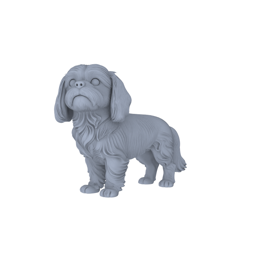 Yao's Studio LYTR190 Shih Tzu Resin Miniature Model 3-Figure Set, Unpainted Cute Pet Figures, DIY Painting Scene Decoration Miniatures Diorama Resin Figures