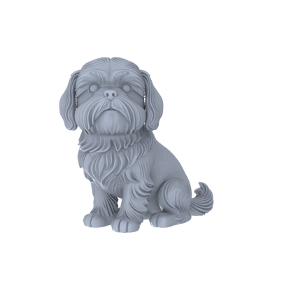 Yao's Studio LYTR190 Shih Tzu Resin Miniature Model 3-Figure Set, Unpainted Cute Pet Figures, DIY Painting Scene Decoration Miniatures Diorama Resin Figures