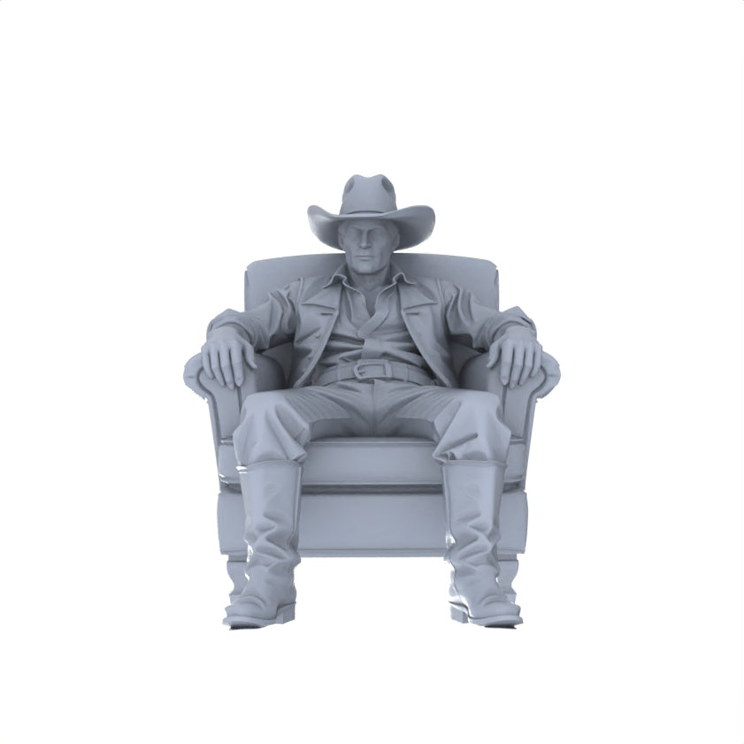 MRY-SFW LYGR127 Western Cowboy Casual Pose Game Theme Wargame Resin White Model Wargame Miniature Soldier Scene Character Hand Painted Hand Paint