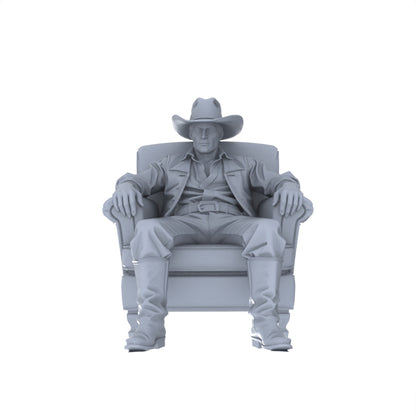 MRY-SFW LYGR127 Western Cowboy Casual Pose Game Theme Wargame Resin White Model Wargame Miniature Soldier Scene Character Hand Painted Hand Paint