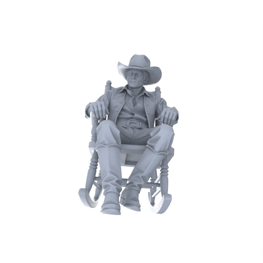 MRY-SFW LYGR127 Western Cowboy Casual Pose Game Theme Wargame Resin White Model Wargame Miniature Soldier Scene Character Hand Painted Hand Paint