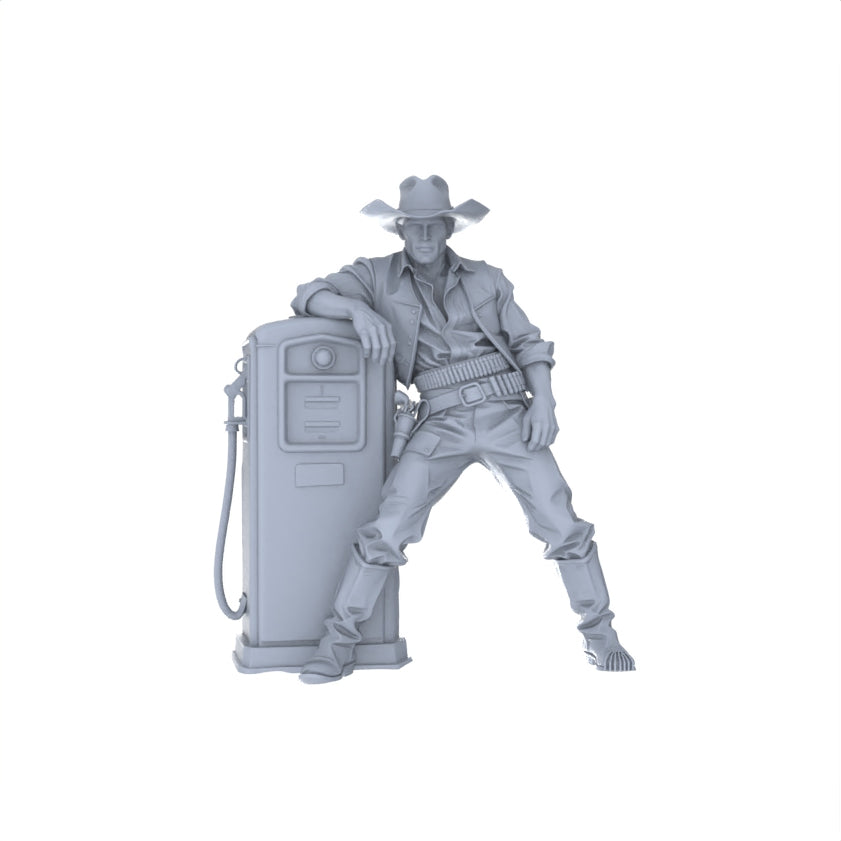 MRY-SFW LYGR128 Western Cowboy Casual Pose2 Game Theme Wargame Resin White Model Wargame Miniature Soldier Scene Character Hand Painted Hand Paint