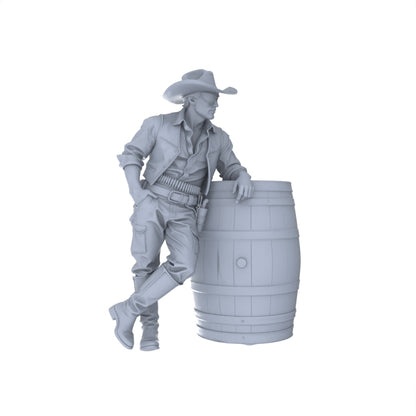 MRY-SFW LYGR128 Western Cowboy Casual Pose2 Game Theme Wargame Resin White Model Wargame Miniature Soldier Scene Character Hand Painted Hand Paint