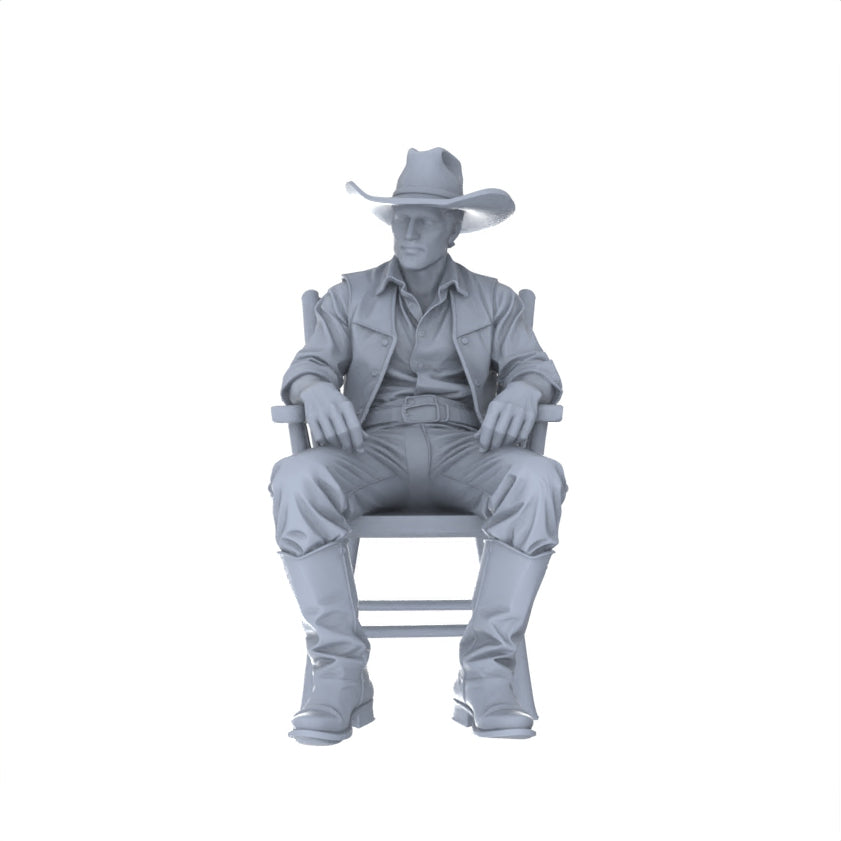 MRY-SFW LYGR128 Western Cowboy Casual Pose2 Game Theme Wargame Resin White Model Wargame Miniature Soldier Scene Character Hand Painted Hand Paint