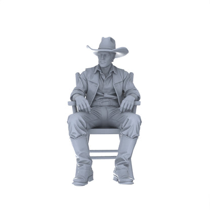 MRY-SFW LYGR128 Western Cowboy Casual Pose2 Game Theme Wargame Resin White Model Wargame Miniature Soldier Scene Character Hand Painted Hand Paint