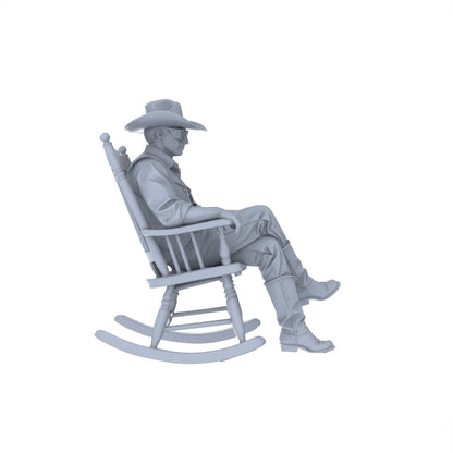 MRY-SFW LYGR128 Western Cowboy Casual Pose2 Game Theme Wargame Resin White Model Wargame Miniature Soldier Scene Character Hand Painted Hand Paint