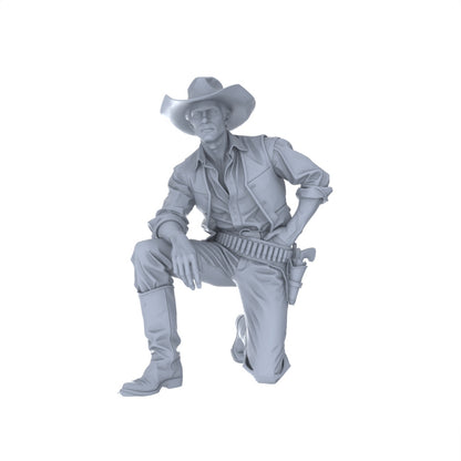 MRY-SFW 129 1/64 Western Cowboy Casual Pose3 Game Theme Wargame Resin White Model Wargame Miniature Soldier Scene Character Hand Painted Hand Paint