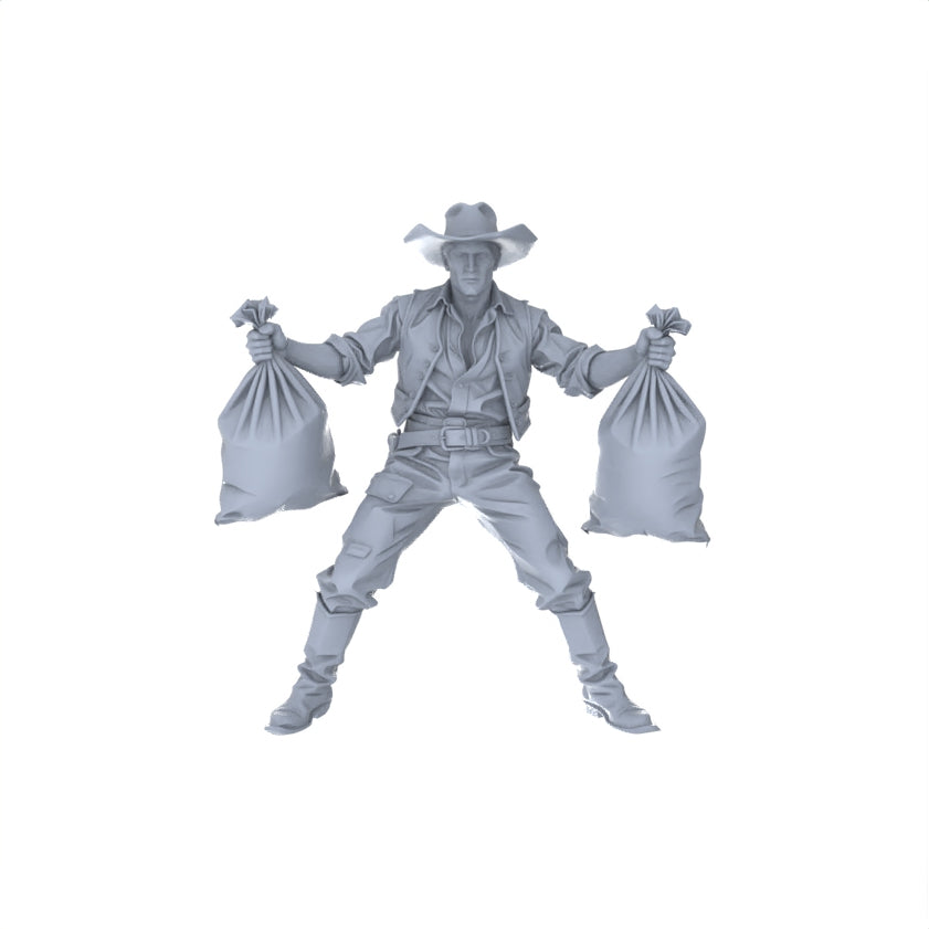 MRY-SFW 129 1/64 Western Cowboy Casual Pose3 Game Theme Wargame Resin White Model Wargame Miniature Soldier Scene Character Hand Painted Hand Paint