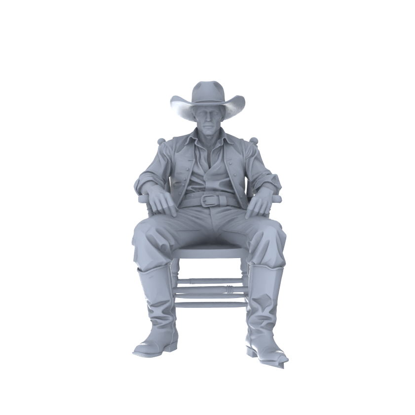 MRY-SFW 129 1/64 Western Cowboy Casual Pose3 Game Theme Wargame Resin White Model Wargame Miniature Soldier Scene Character Hand Painted Hand Paint