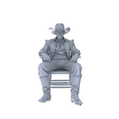 MRY-SFW 129 1/64 Western Cowboy Casual Pose3 Game Theme Wargame Resin White Model Wargame Miniature Soldier Scene Character Hand Painted Hand Paint