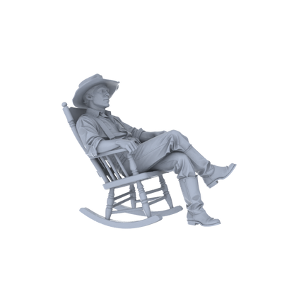 MRY-SFW 129 1/64 Western Cowboy Casual Pose3 Game Theme Wargame Resin White Model Wargame Miniature Soldier Scene Character Hand Painted Hand Paint