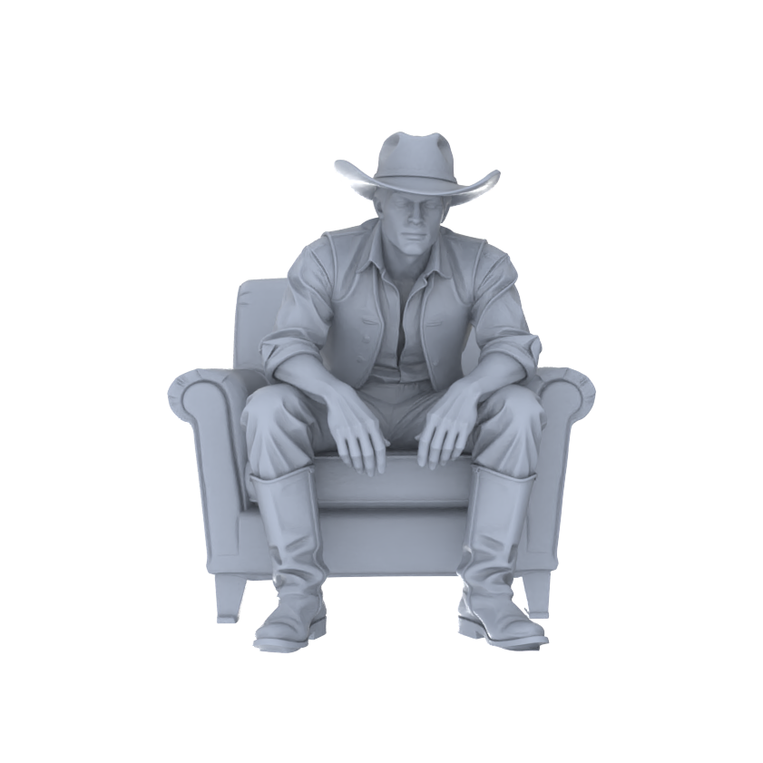 MRY-SFW LYGR130 Western Cowboy Casual Pose4 Game Theme Wargame Resin White Model Wargame Miniature Soldier Scene Character Hand Painted Hand Paint
