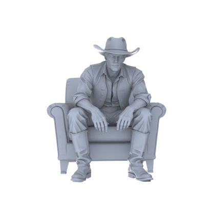 MRY-SFW LYGR130 Western Cowboy Casual Pose4 Game Theme Wargame Resin White Model Wargame Miniature Soldier Scene Character Hand Painted Hand Paint