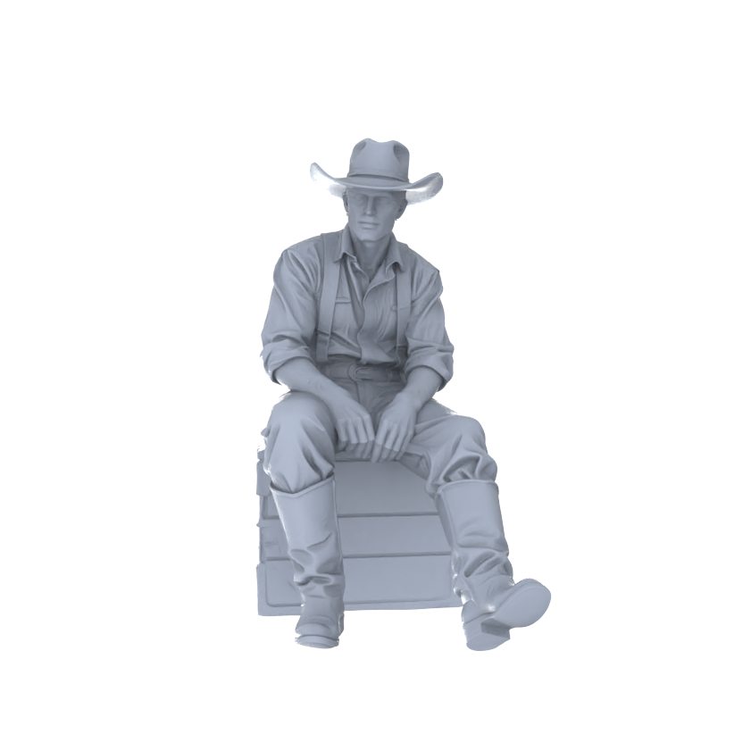 MRY-SFW LYGR130 Western Cowboy Casual Pose4 Game Theme Wargame Resin White Model Wargame Miniature Soldier Scene Character Hand Painted Hand Paint