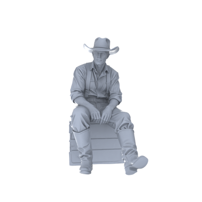MRY-SFW LYGR130 Western Cowboy Casual Pose4 Game Theme Wargame Resin White Model Wargame Miniature Soldier Scene Character Hand Painted Hand Paint
