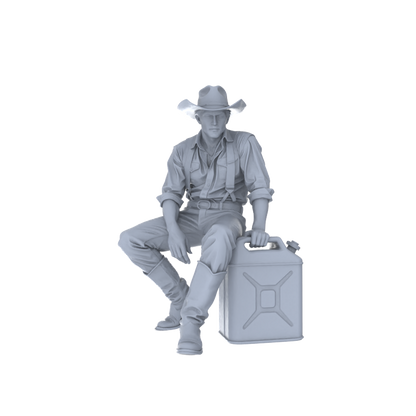 MRY-SFW LYGR130 Western Cowboy Casual Pose4 Game Theme Wargame Resin White Model Wargame Miniature Soldier Scene Character Hand Painted Hand Paint