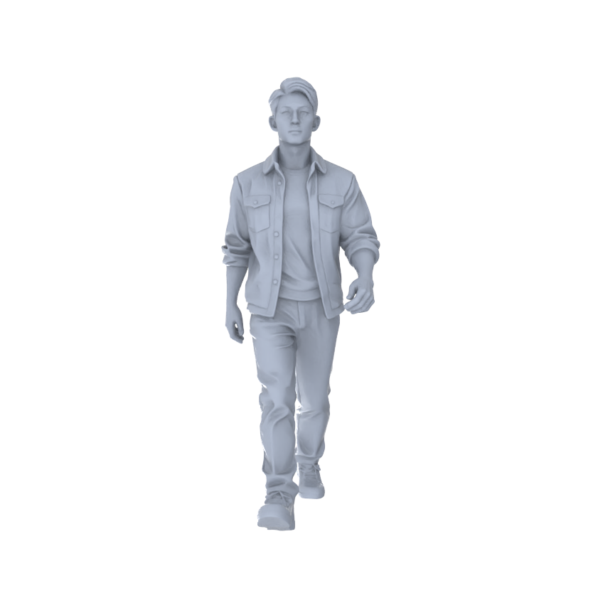 Yao's Studio LYTR210 Unpainted Miniature 3-Piece Set - Urban Casual Crowd Models for Lifelike Diorama Projects Miniatures Diorama Resin Figures