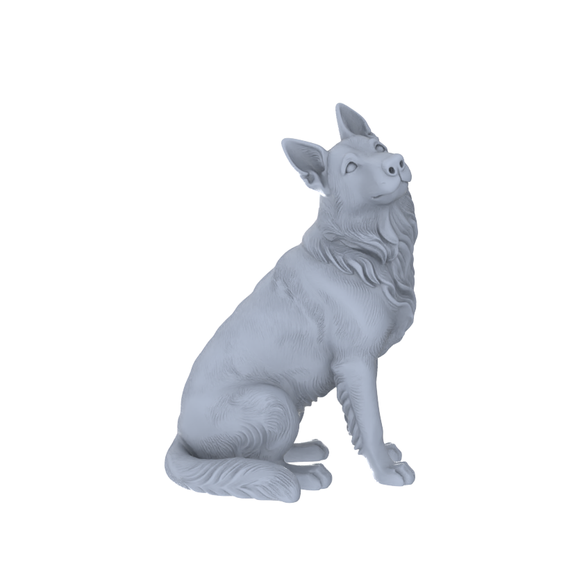 Yao's Studio LYTR191 German Shepherd Resin Miniature Model 4-Figure Set, Unpainted Dynamic Pose Figures, DIY Painting Scene Decoration Miniatures Diorama Resin Figures