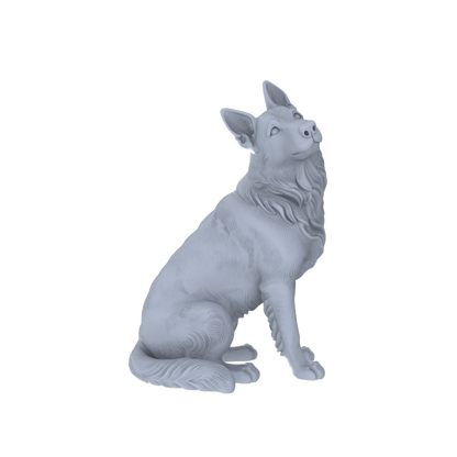 Yao's Studio LYTR191 German Shepherd Resin Miniature Model 4-Figure Set, Unpainted Dynamic Pose Figures, DIY Painting Scene Decoration Miniatures Diorama Resin Figures