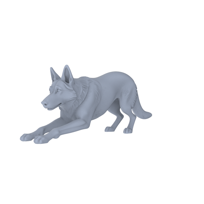 Yao's Studio LYTR191 German Shepherd Resin Miniature Model 4-Figure Set, Unpainted Dynamic Pose Figures, DIY Painting Scene Decoration Miniatures Diorama Resin Figures