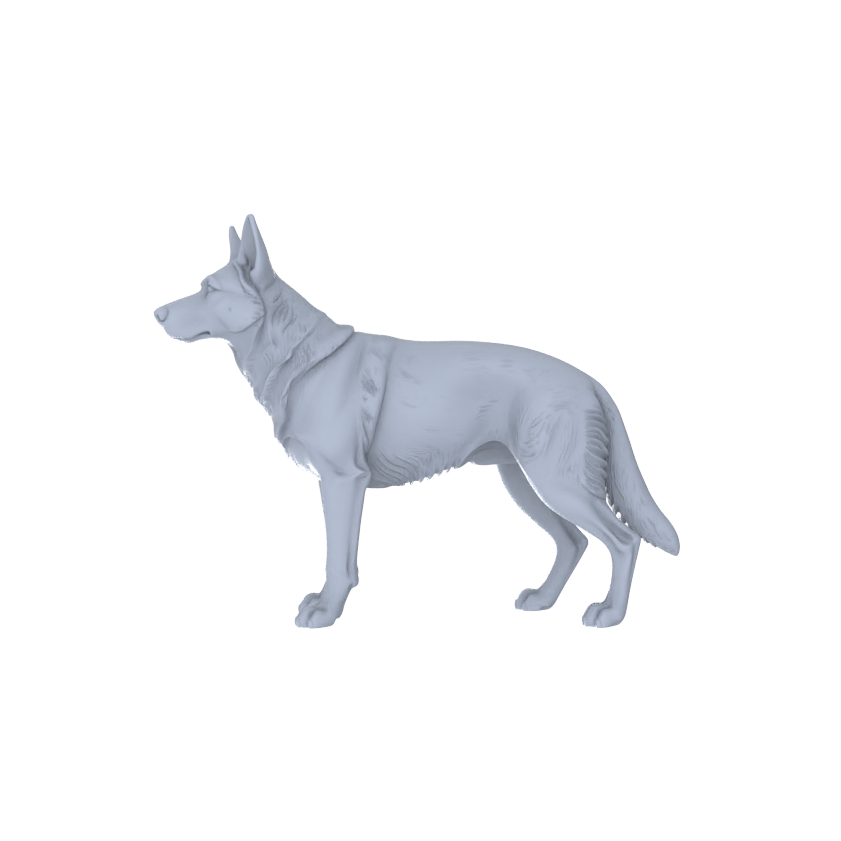 Yao's Studio LYTR191 German Shepherd Resin Miniature Model 4-Figure Set, Unpainted Dynamic Pose Figures, DIY Painting Scene Decoration Miniatures Diorama Resin Figures