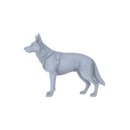 Yao's Studio LYTR191 German Shepherd Resin Miniature Model 4-Figure Set, Unpainted Dynamic Pose Figures, DIY Painting Scene Decoration Miniatures Diorama Resin Figures