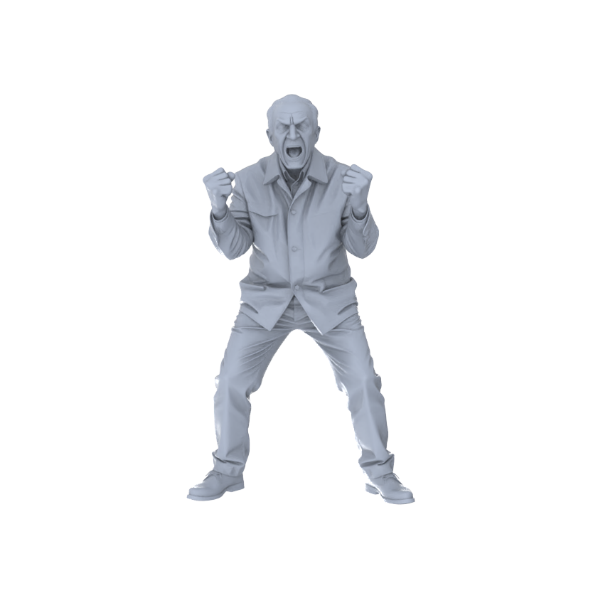Yao's Studio LYTR194  Angry Elderly Figures Resin Miniature Model 5-Figure Set, Unpainted Angry Emotion Figures, DIY Painting Scene Decoration Miniatures Diorama Resin Figures