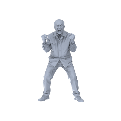 Yao's Studio LYTR194  Angry Elderly Figures Resin Miniature Model 5-Figure Set, Unpainted Angry Emotion Figures, DIY Painting Scene Decoration Miniatures Diorama Resin Figures