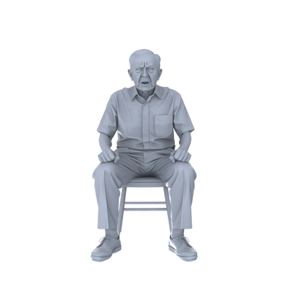 Yao's Studio LYTR194  Angry Elderly Figures Resin Miniature Model 5-Figure Set, Unpainted Angry Emotion Figures, DIY Painting Scene Decoration Miniatures Diorama Resin Figures