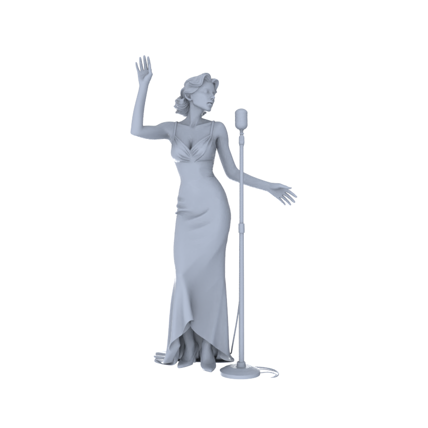 Yao's Studio LYTR212 Unpainted Miniature 3-Piece Set - Live Performance Models for Lifelike Diorama Projects Miniatures Diorama Resin Figures