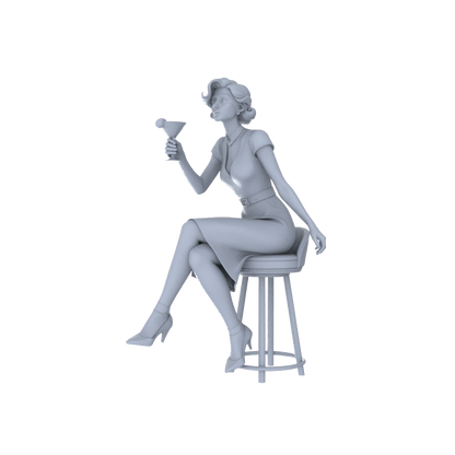 Yao's Studio LYTR214  Unpainted Miniature 4-Piece Set - Cocktail Party & Bar Scene Models for Realistic Dioramas Miniatures Diorama Resin Figures