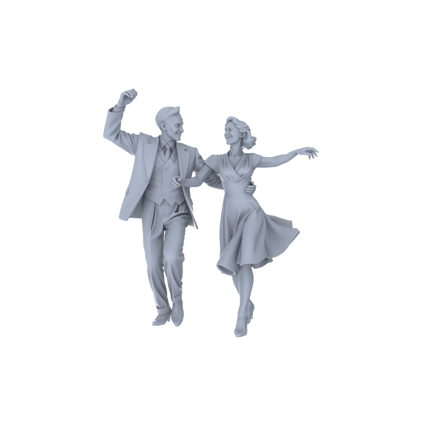 Yao's Studio LYTR215 Unpainted Miniature 6-Piece Set - Party Crowd Models for Lifelike Diorama Projects Miniatures Diorama Resin Figures