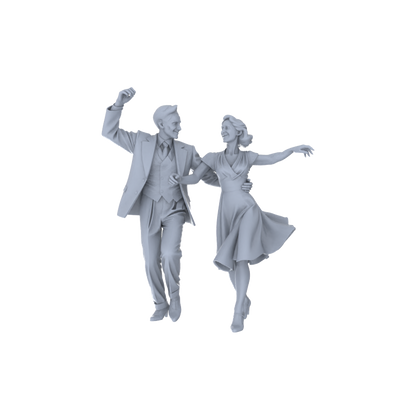 Yao's Studio LYTR215 Unpainted Miniature 6-Piece Set - Party Crowd Models for Lifelike Diorama Projects Miniatures Diorama Resin Figures