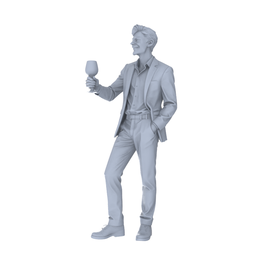 Yao's Studio LYTR215 Unpainted Miniature 6-Piece Set - Party Crowd Models for Lifelike Diorama Projects Miniatures Diorama Resin Figures