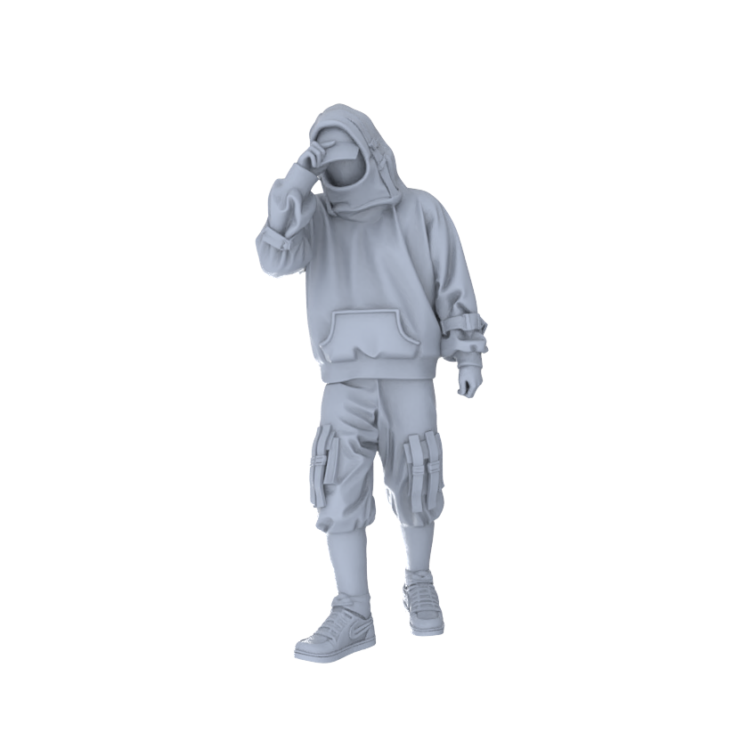 Yao's Studio LYTR221 5-Piece Unpainted Miniature Urban Youth Set - Perfect for Street, Creative Market & Trendy Block Dioramas Miniatures Diorama Resin Figures