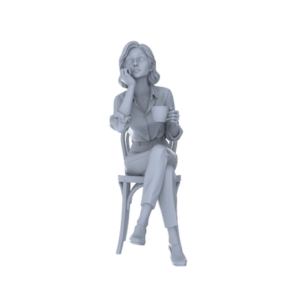 Yao's Studio LYTR226 6-Piece Unpainted Miniature Cafe Scene Set - Seated Leisure Figures Perfect for Bookstore, Office & Shop Dioramas Miniatures Diorama Resin Figures