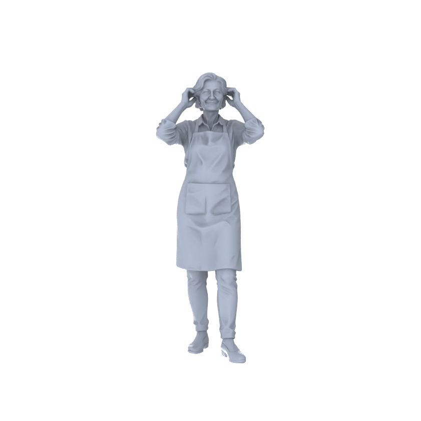 Yao's Studio LYTR228 3-Piece Unpainted Miniature Bakery Set - Apron Staff Perfect for Cafe, Market & Dessert Shop Dioramas Miniatures Diorama Resin Figures