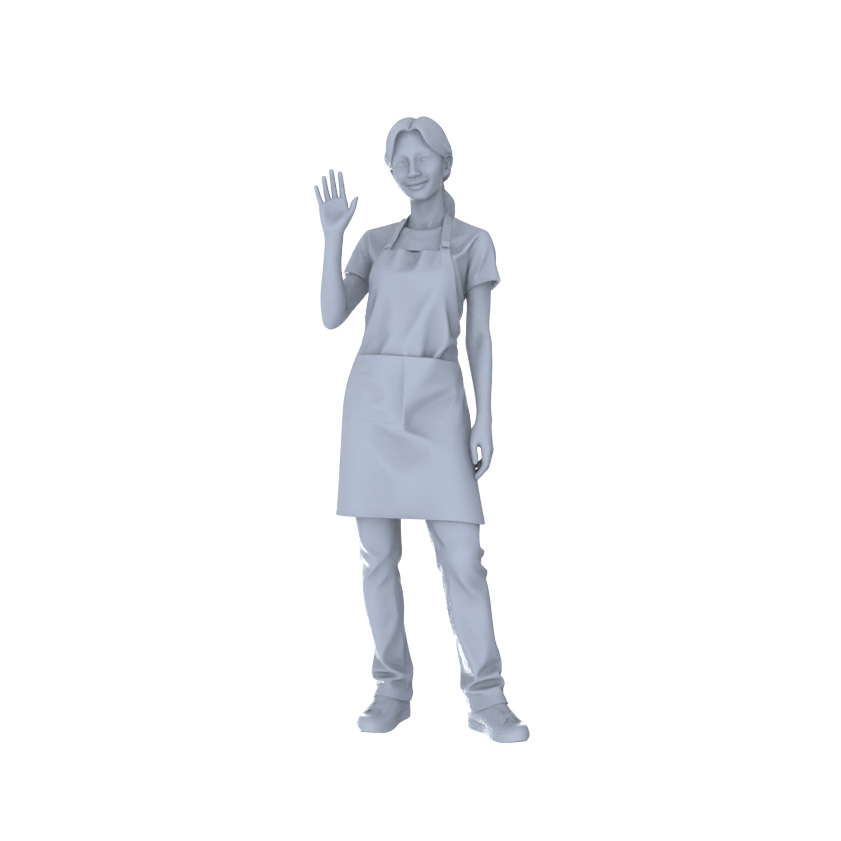 Yao's Studio LYTR229  6-Piece Unpainted Miniature Market Shop Set - Apron Staff Perfect for Cafe, Restaurant & Creative Market Dioramas Miniatures Diorama Resin Figures