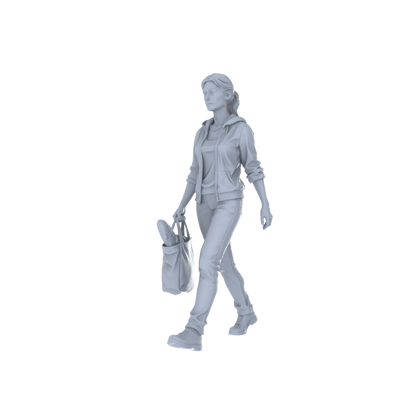 Yao's Studio LYTR232 Unpainted Miniature Commute Street 4-Piece Set - Casual Passersby & Bag-Carrying Pedestrians for Diorama Creation Miniatures Diorama Resin Figures