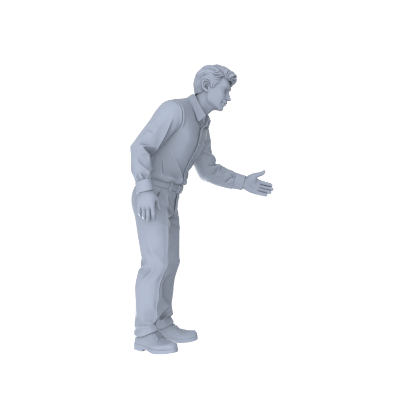 Yao's Studio LYTR235 Miniature Welcome Reception 4-Piece Unpainted Models - Hotel & Shop Service Figures for DIY Diorama & Custom Painting Miniatures Diorama Resin Figures