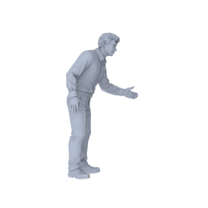 Yao's Studio LYTR235 Miniature Welcome Reception 4-Piece Unpainted Models - Hotel & Shop Service Figures for DIY Diorama & Custom Painting Miniatures Diorama Resin Figures