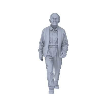 Yao's Studio LYTR240 Miniature Elderly Man Walking Dog 2-Pack, Unpainted Diorama Models for Scene Building & Custom Painting Miniatures Diorama Resin Figures