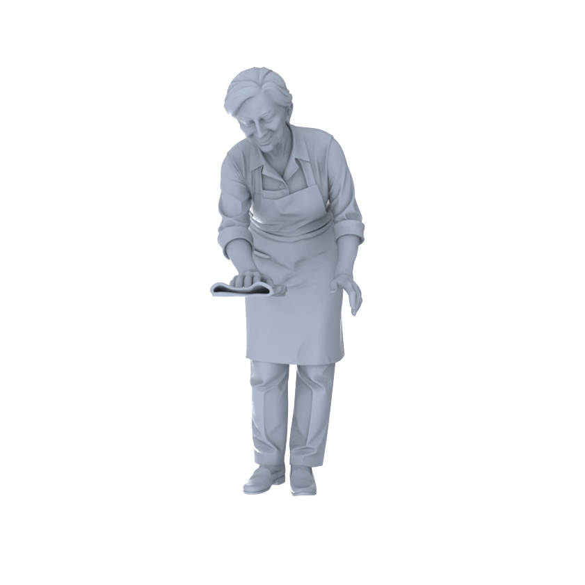 Yao's Studio LYTR241 Multi-Pose Food Service Figure 6-Pack, Unpainted Scene Building Kits for Diorama & Custom Painting Miniatures Diorama Resin Figures