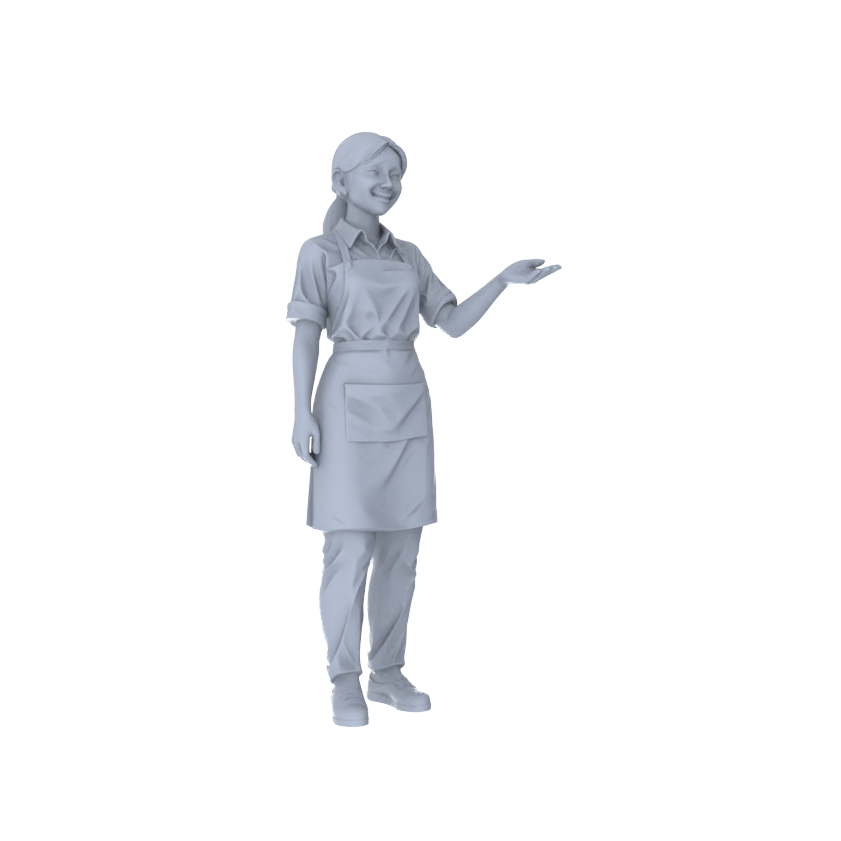 Yao's Studio LYTR241 Multi-Pose Food Service Figure 6-Pack, Unpainted Scene Building Kits for Diorama & Custom Painting Miniatures Diorama Resin Figures